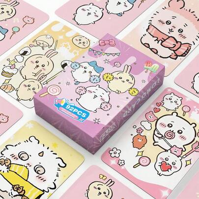 Chii Kawa 60张卡片+32张贴纸盒装高清LOMO卡片，动漫周边，收藏品，小礼物，情人节，圣诞节礼物