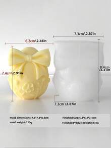 3D硅胶蝴蝶结复活节彩蛋模具 | 适用于石膏、环氧树脂、蜡烛、肥皂 | 情人节和复活节礼物、派对装饰的理想之选，手工爱好者的推荐 - 彩蛋模具 - 查看 3