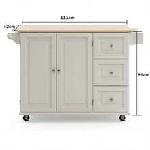 Carrito Organizador De Cocina Gran Capacidad Muebles De Cocina - Blanco - Ver 2