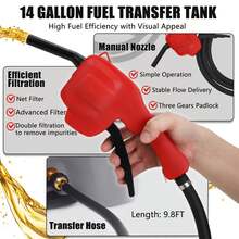 Tanque de Combustible Portátil de 57L con Bomba de Transferencia y Manguera de 3m, Depósito de Gasolina con Ruedas para Cortacésped, Embarcaciones y Uso Agrícola - Correa de banda gris - Ver 5