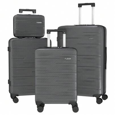 YSTYLE 4-Piece Hardside Luggage Set (12/20/24/28 Inches), With Scratch-Resistant And Impact-Resistant ABS Shells, Spacious Design And Four 360-Degree Spinner Wheels