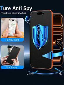 4Pcs Matte Privacy Screen Protector Compatible With IPhone 17 Pro Max Soft Film, Non Glass, Full Coverage Anti-Peeping Anti Spy Anti Glare Ceramic Film, Anti-Fingerprint, Case Friendly Compatible With IPhone 17 Pro Max 17 Air 16 Pro Max/16 Pro/16 Plus/16/15 Pro Max/14 Pro Max/13 Mini/12/11/XS MAX/XR - Black - View 3