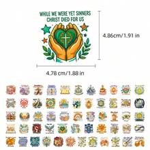 56张励志圣经经文贴纸，创意装饰贴纸，适用于工艺品、日记本、手机、笔记本电脑、杯子等。 - 彩色 - 查看 10