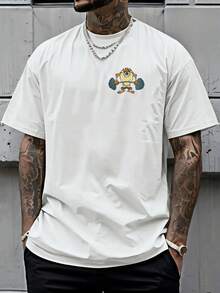 Warner Bros ¡Ya llegó Fitness 1Cp! Esta camiseta de fitness con temática del demonio de Tasmania irradia un estilo urbano y vibrante. Esta camiseta con temática de Bugs Bunny presenta un diseño estampado a doble cara. - Blanco - Ver 2