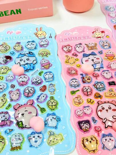 1pc Creative Cartoon Cute Crystal Sticker, Interesting 3D Embossed Sticker Suitable For DIY Crafts, Phone Decoration, Scrapbooking