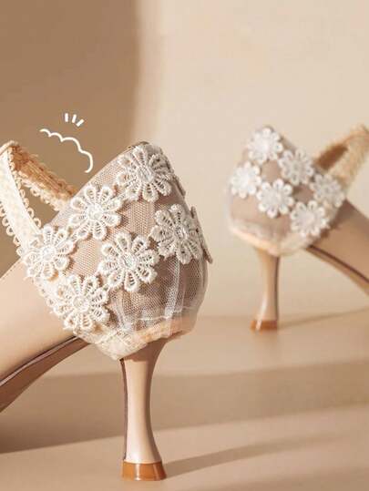 1 Pair Women's High Heel Lace Shoelaces, Fashion Adjustable Anti-Slip Shoe Fixing Accessory