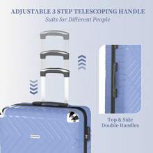 3/5 Piece Hardside Luggage Set (12, 18, 20, 24, 28 Inch), With Scratch-Resistant And Impact-Resistant ABS Shells, Spacious Design And Four 360-Degree Spinner Wheels - Baby Blue - View 5