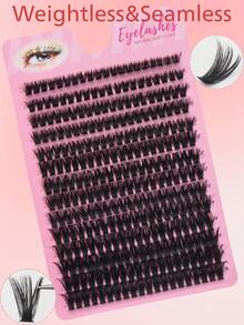 280pcs 60D High-Volume European & American Style False Eyelashes, 8-16mm Mixed Length, Freely Combinable, Specially Designed For European & American Glamour Makeup, Classic Density Matching The Natural & Voluminous Look Of European & American Makeup, Retaining The Uplifted & Curled Atmosphere Without Being Overly Exaggerated, Easily Creating The Captivating European & American Eye Makeup That Enlarges The Eyes. - D - View 7