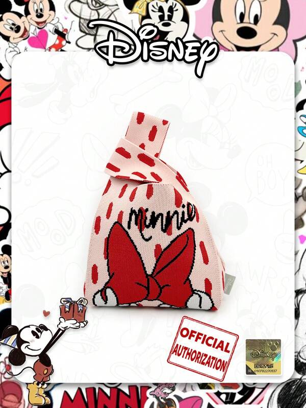 [Disney] Cartoon Minnie Mouse Pattern Foldable Tote Bag, Suitable For Daily Matching, Shopping, Party, Valentine's Day Gift For Friends