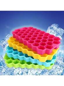 1个装冰块模具 厨房家用蜂窝形冰块模具托盘 硅胶冰块制作模具 冰淇淋小工具配件 - 多色的 - 查看 2