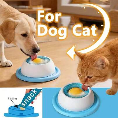 Interactive Pet Licking Mat, Yogurt Licking Plate, Slow Feeder Bowl For Dogs & Cats - Promotes Dental Health, Food Dispenser For Puppy Training And Cat Feeding Cage Accessories