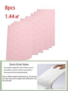 3D立体压纹自粘XPE泡沫墙纸，防水防潮仿皮纹理，床头防撞软垫墙贴，可重复使用和裁剪，适用于卧室和客厅墙面装饰，隔音加厚墙面 - 彩色 - 查看 22