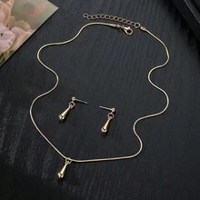 VKME 3件套金属材质水滴项链耳环首饰套装 - XH92825701-02 - 查看 9