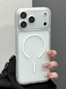 磁吸式磨砂半透明防摔保护壳，兼容 17 Pro Max、15、17、16 Pro、16、12、13、15 Pro Max、14、15、16 Plus、17 Air，简约设计 - 透白 - 查看 3