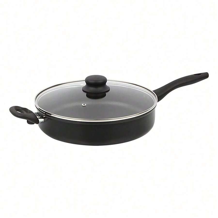 Extra Large 4-Quart Non-Stick Pressure Cooker With Glass Lid - Boasting Easy Cooking & Quick Meals, Black! - Default - View 1