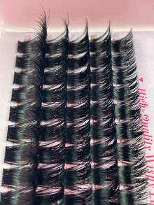 Hinarin 235片13排簇状假睫毛，蓬松浓密下睫毛，卡通风格，自然簇状假睫毛，仙女簇状假睫毛，精致卡通睫毛，C/D卷度，120D貂毛单根假睫毛，全套DIY家用睫毛嫁接 - 黑色 - 查看 6