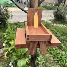 Durable Chipmunk Bird Feeder, Outdoor Hanging Small Animal Food Dispenser For Squirrels And Birds, Garden Ornament Picnic Table Decoration - trắng - Xem 7