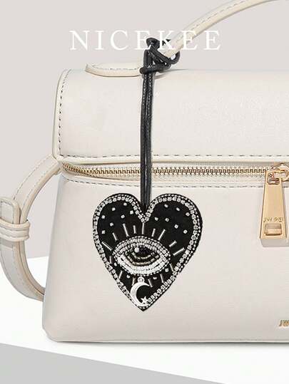 Accesorio minimalista y de moda para bolso de vacaciones, colgante de árbol de coco falso con cuentas de color contrastante, artículo decorativo exquisito y de alto valor, diseño compacto y único, versátil para uso diario, adecuado para combinar con bolsos y atuendos durante las vacaciones en la playa