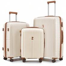Joyway 6-Piece Hard-Shell Luggage Set In 12/20/24/28 Inches, Including 2 Practical Travel Bags, With TSA Lock And Quiet 360° Spinner Wheels, Robust And Water-Resistant, Suitable For Families, Students And Business Trips, Various Sizes For Cabin And Checked Baggage – Ideal Travel Accessory And Travel Must-Have - 白色 - 查看 10