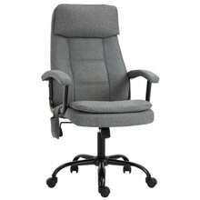 Massaging Office Chair, Ergonomic Office Chair, Height-Adjustable Gaming Chair, Grey - Grey - View 9
