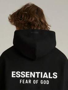 Fear Of God Essentials Fleece Hoodie  (FW24) Unisex - 黑色 - 查看 4