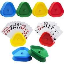 Handheld Card Holder Slouchy Paper Card Stand Playing Card Game Holder Triangular Card Clip - A - View 3