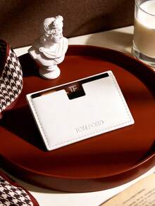 Tom Ford White Portable Leather Mirror Case With Double-Sided Makeup Mirror, Compact Travel Mirror - White - View 5