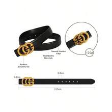 1pc Ladies' Cowhide Belt, All-Match Ornamental Waistband, Suitable For Business And Casual Outfits, Simple Design With High-End Vibe - Multicolor - View 6