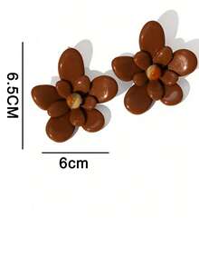 ZAA 亚克力花朵耳环，时尚耳环，创意简约花朵耳环，不对称花朵耳环，女士款 - 彩色 - 查看 4