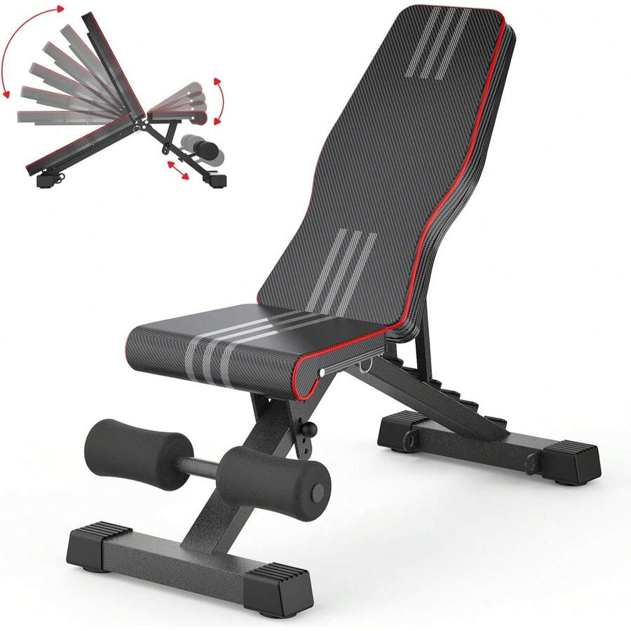 Adjustable/Foldable Weight Bench, 660LBS Home Gym Workout Bench Lifting Sit-Up Exercise Bench For Bench Press - 黑色 - 查看 1