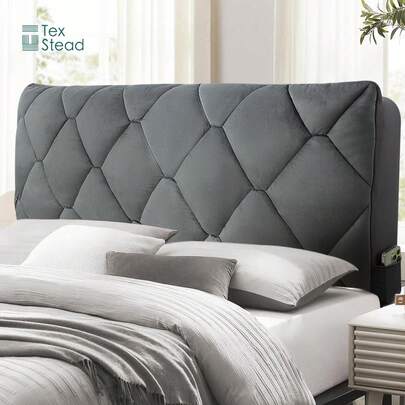 加厚床头板套，耐磨防皱（不变形），防猫抓防撞，贴合牢固（不滑落），易于清洁和收纳，适合大小户型公寓，提升家居整洁度