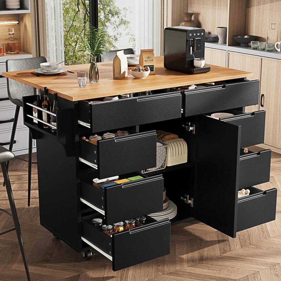 Storage Islands & Carts - Black - C - View 1