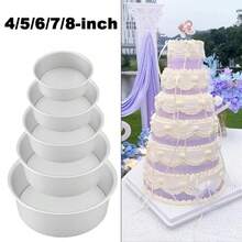 1pc/4PCS, Aluminum Round Cake Baking Pan With Removable Bottom – Multi-Sized Layered Cakes Suitable For Various Occasions Such As Holiday Cakes, Weddings, Parties, Mother's Day, Valentine's Day, And More. - متعدد الألوان - مشاهدة 5