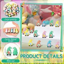 25个迷你兔子小矮人摆件，复活节小矮人摆件，复活节彩蛋填充物，小矮人雕像，捉迷藏游戏，迷你仙女摆件，寻蛋派对礼物 - 兔子 - 查看 6