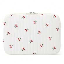 Puffy Laptop Sleeve 13-15.6 Inch Cute Quilted Laptop Protective Case Padded Floral Computer Sleeve For MacBook (B-Cherry, 13 Inch) - B-cherry - 查看 1