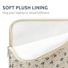 Puffy Laptop Sleeve 13-15.6 Inch Cute Quilted Laptop Protective Case Padded Floral Computer Sleeve For MacBook (A-Blue, 15 Inch) - A-blue - View 5