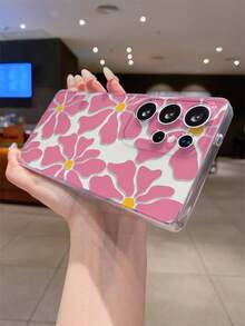 1 szt. Etui na telefon z Androidem z kwiatowym wzorem, precyzyjne wycięcie w obudowie, ochrona aparatu, kompatybilne z Samsungiem, Nothing, Pixel, etui ochronne - Przezroczysty - Zobacz 8