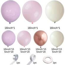 146pcs Purple Balloon Arch Kit, Light Pink, Beige, Rose Gold Balloons Suitable For Wedding, Birthday, Baby Shower, Mother's Day, Bridal Shower, Lavender Party Decoration - Multicolor - View 7