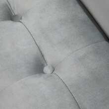 Modern Button-Upholstered Bench In Rubberwood And Light Grey Velvet, 114 X 46 X 56 Cm, For Entryway And Living Room. - Grey - View 8