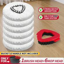 For O-Cedar EasyWring 1 Tank System Only Mop Head & Scrub Brush Refill Bucket & Handle NOT Included Perfect Suitable For All Floor Type - 6個拖把頭+1個刷子(僅適用於O-Cedar單罐系統) - 查看 1