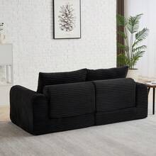 Sofa Bed Set - Black + Corduroy + 2 Seat + Modern - View 11