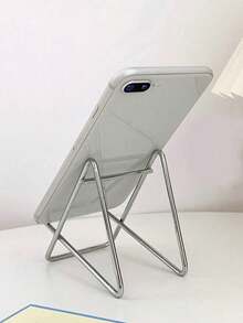 创意极简铁艺手机支架，桌面斜挎式金属手机支架 - 銀色 - 查看 4