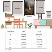 2D Flat Printing, 1pc, Moody White Rabbit In Misty Grassland Framed Canvas Wall Art Print, Vintage Wall Art For Nursery, For Living Room, Bathroom Wall Art, Wall Art For Bedroom, Office, Home, Kitchen, Dorm, Nursery, Framed Canvas Print, Ready To Hang, Home Decor Gift Idea, Farmhouse, Scandinavian, Minimalist, Boho Aesthetic - As Shown In the Figure - View 5