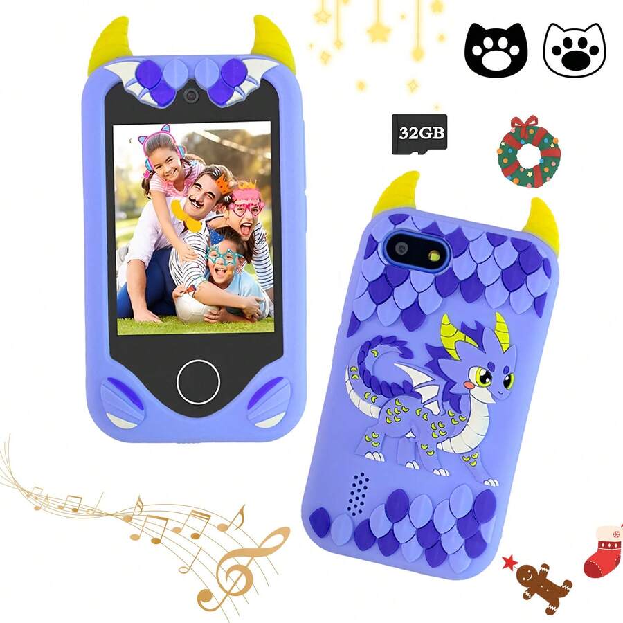 Điện thoại đồ chơi thông minh cho trẻ em 3-12 tuổi với camera kép, màn hình cảm ứng HD 2.8 inch, máy nghe nhạc, điện thoại đồ chơi giáo dục, quà Giáng sinh và sinh nhật cho bé gái. - Nhiều màu - Xem 1