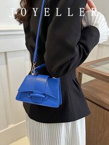 2026 New High-Quality Lipstick Case, Mini Square Bag, New Solid Color Versatile Handbag, Women Purse - Royal Blue - View 4