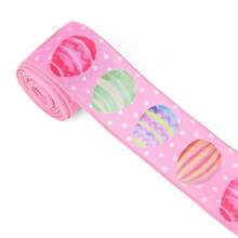 4Amazonia 5码/卷 可爱复活节铁丝边丝带 - 复活节彩蛋印花丝带 兔子 胡萝卜 卡车图案丝带 - 复活节黄麻丝带，适合春季礼品包装 - 彩色 - 查看 10