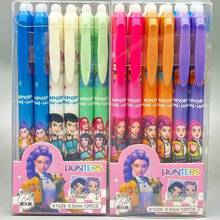 12pcs K POP Demon-Hunting Girl Group Hot Erasable Neutral Pen, Click-To-Erase Pen, Student Stationery, Korean Comic Style Erasable Signature Pen, Suitable As A Study Tool, Holiday Gift, Or Birthday Gift - A - View 4