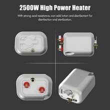 Limpiador a vapor de alta temperatura y alta presión de 1500 W para campanas extractoras de cocina, 6 velocidades ajustables para una limpieza potente, desinfección a alta temperatura de 105 °C (229 °F), rociador curvo extendido y 3 cepillos. - Tipo de Enchufe A USA (110-127V) - Ver 2