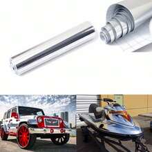 TendenciaVinil Automotriz Plata Cromo Espejo Sin Burbujas 30cm X 3mtCalidad premium - 1 - Ver 4