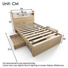 Bed Bases & Foundations - Wood Color+White - View 11
